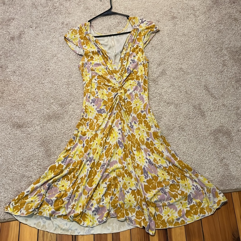 Floral Free people Yellow and Purple Women's dress - Picture 2 of 5